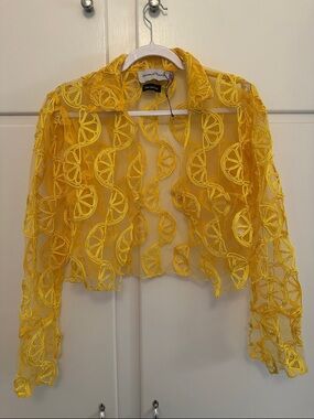 NEW House of Sunny Lemon Button Down Blouse